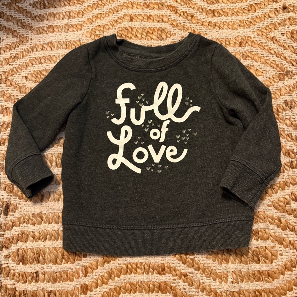 Cat & Jack Full of Love Kids Sweatshirt - Dark Gray